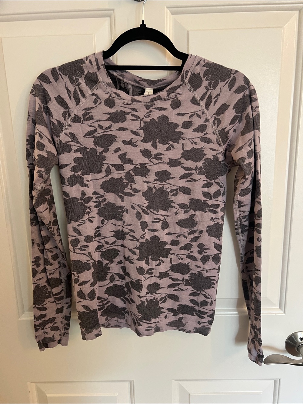 Floral Print Lightweight Athletic Top - Purple and Pink